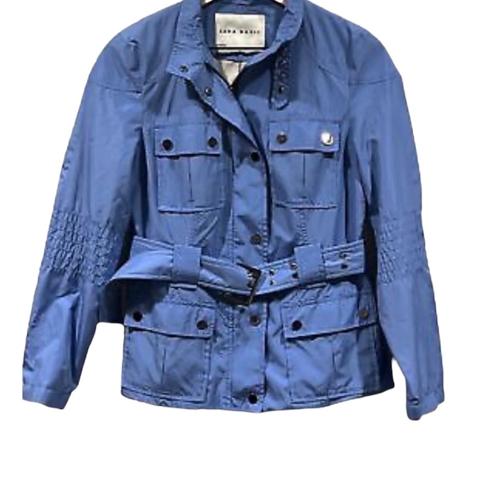 Zara Basic Women’s Blue Lined Jacket Size Small Belted Coat With Pockets